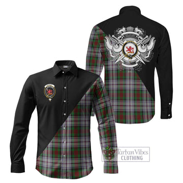 MacDuff Dress Tartan Long Sleeve Button Shirt with Family Crest and Military Logo Style