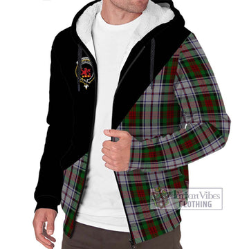 MacDuff Dress Tartan Sherpa Hoodie with Family Crest and Military Logo Style