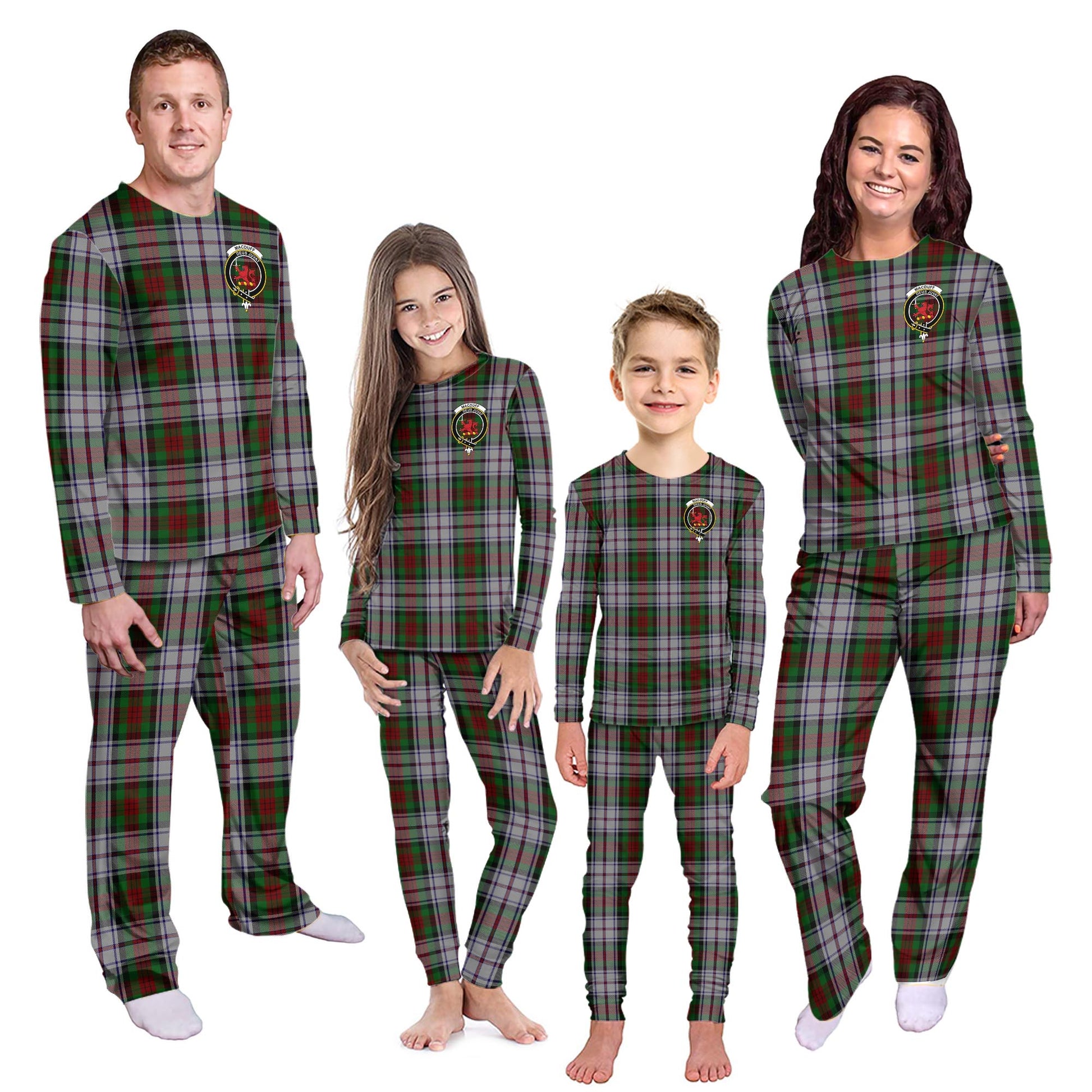 MacDuff Dress Tartan Pajamas Family Set with Family Crest - Tartanvibesclothing