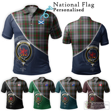 MacDuff Dress Tartan Polo Shirt with Personalised National Flag and Family Crest Half Style