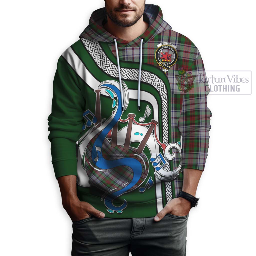 Tartan Vibes Clothing MacDuff Dress Tartan Hoodie with Epic Bagpipe Style