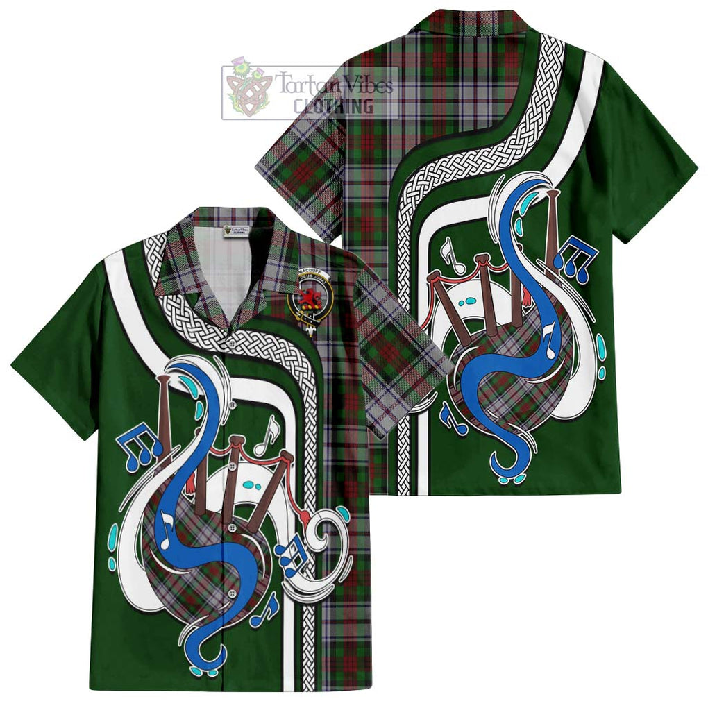 MacDuff Dress Tartan Short Sleeve Button Shirt with Epic Bagpipe Style Kid - Tartanvibesclothing Shop