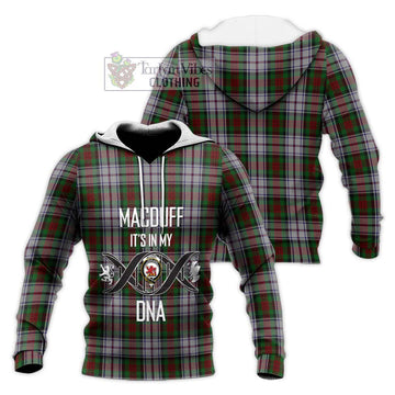 MacDuff Dress Tartan Knitted Hoodie with Family Crest DNA In Me Style