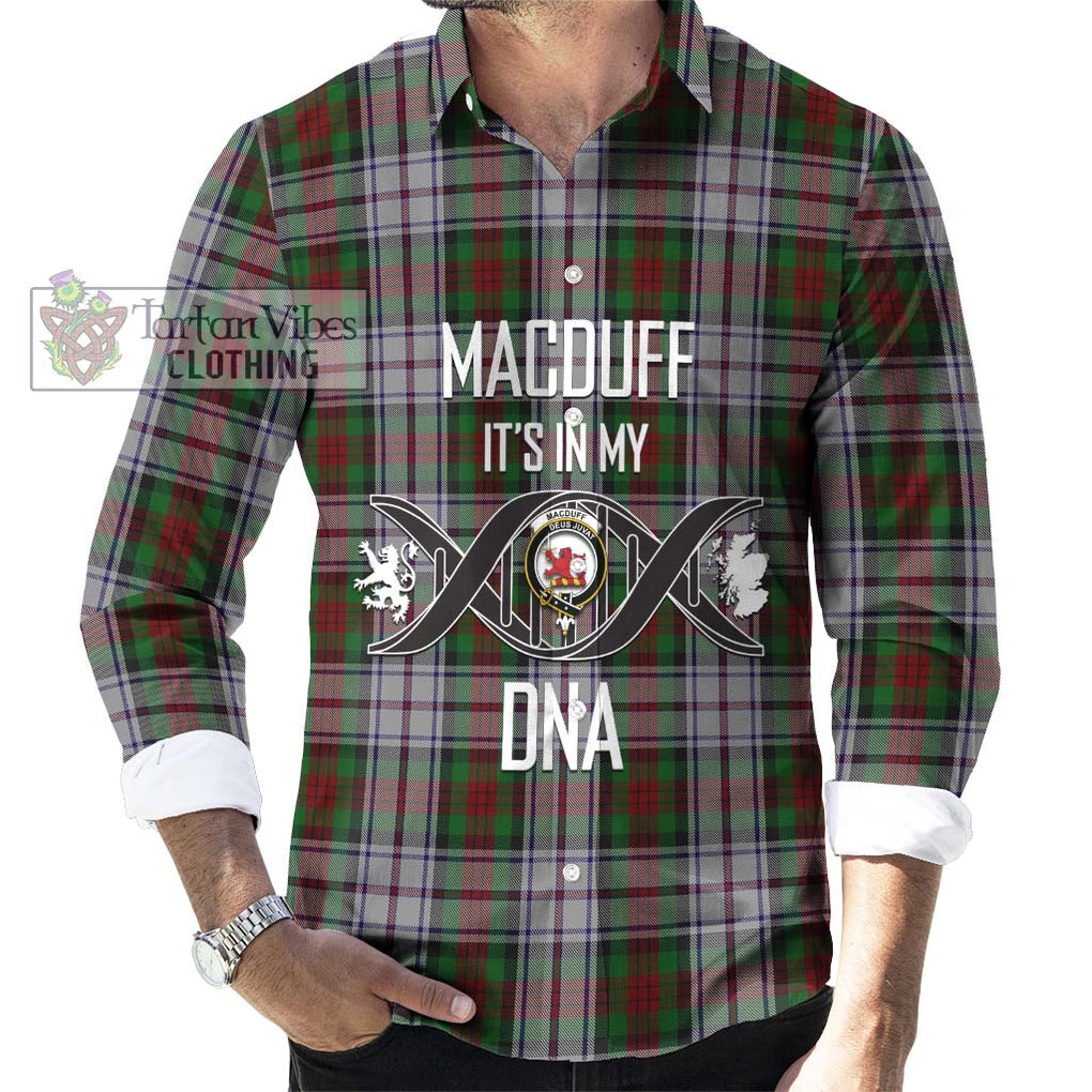 MacDuff Dress Tartan Long Sleeve Button Shirt with Family Crest DNA In Me Style Men's Shirt S - Tartanvibesclothing Shop