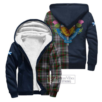 MacDuff Dress Tartan Sherpa Hoodie Alba with Scottish Lion Royal Arm Half Style