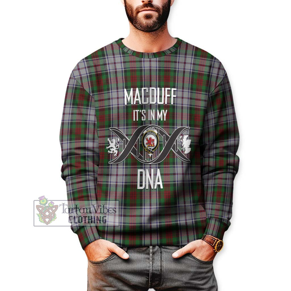 MacDuff Dress Tartan Sweatshirt with Family Crest DNA In Me Style Unisex - Tartanvibesclothing Shop