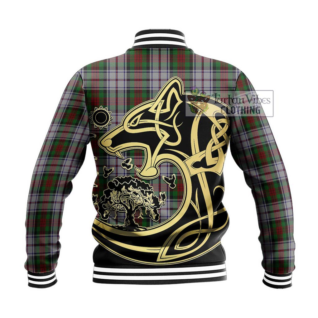 MacDuff Dress Tartan Baseball Jacket with Family Crest Celtic Wolf Style - Tartan Vibes Clothing