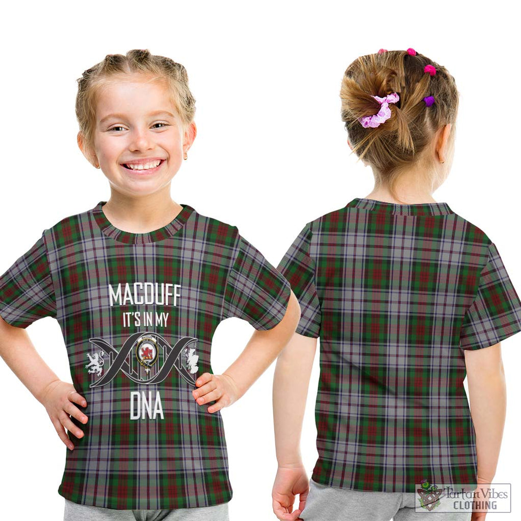 MacDuff Dress Tartan Kid T-Shirt with Family Crest DNA In Me Style - Tartanvibesclothing Shop