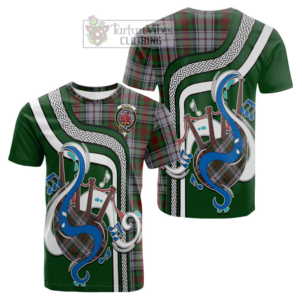 Tartan Vibes Clothing MacDuff Dress Tartan Cotton T-shirt with Epic Bagpipe Style