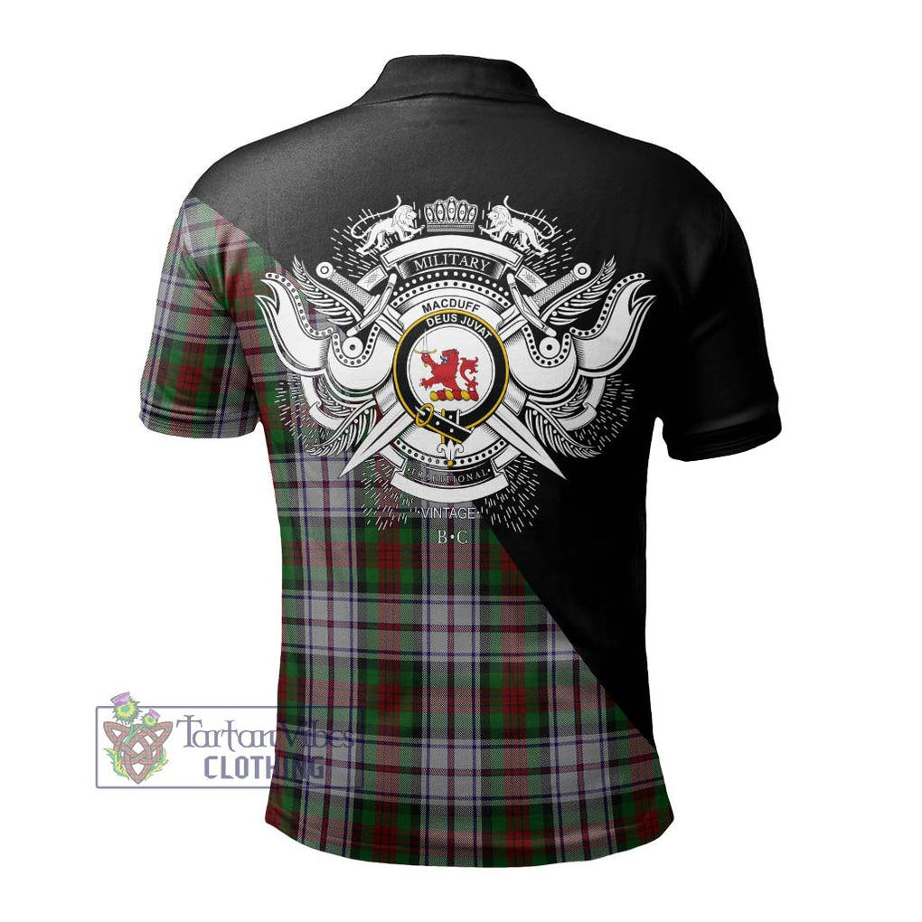 MacDuff Dress Tartan Polo Shirt with Family Crest and Military Logo Style - Tartanvibesclothing Shop