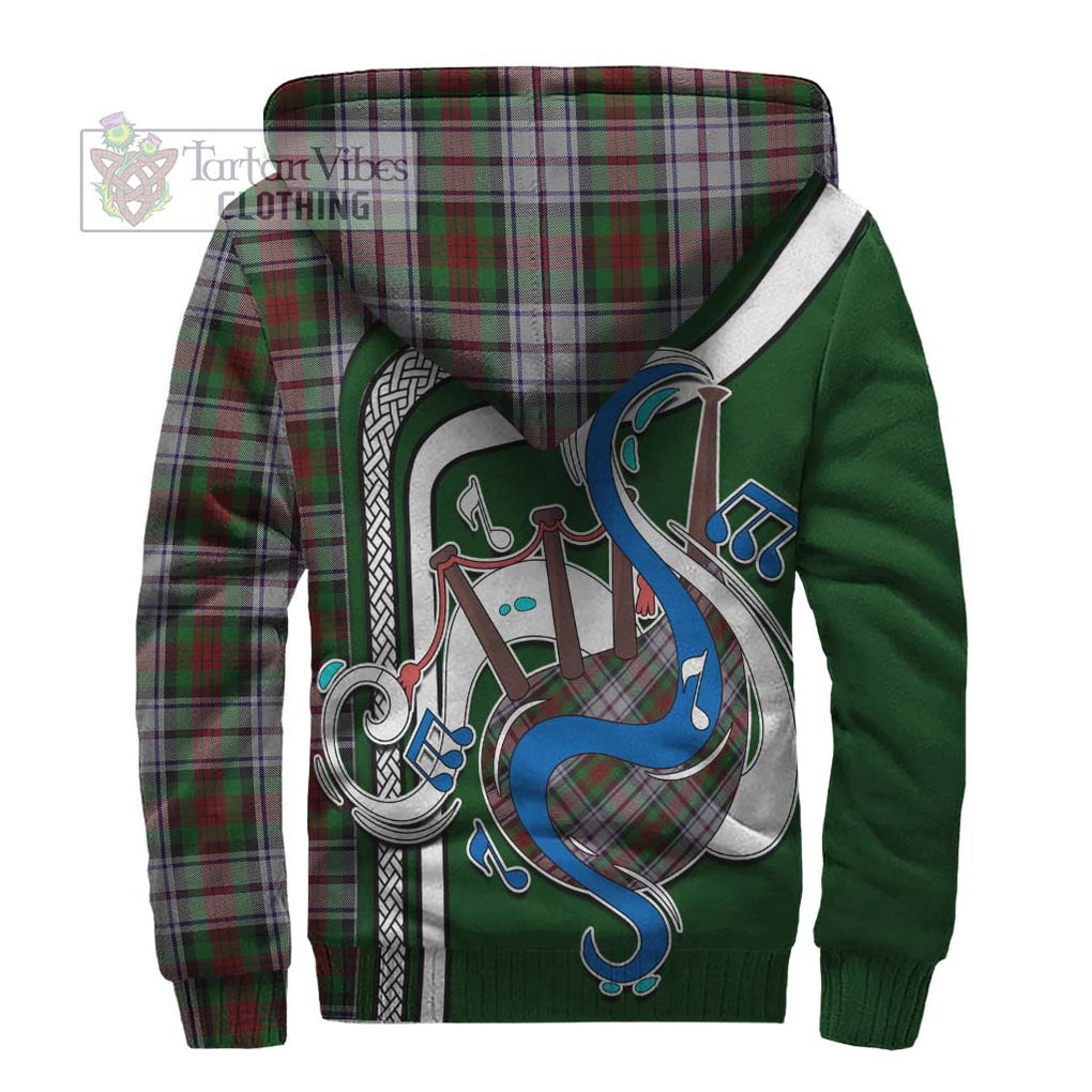 MacDuff Dress Tartan Sherpa Hoodie with Epic Bagpipe Style - Tartanvibesclothing Shop