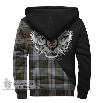 MacDuff Dress Tartan Sherpa Hoodie with Family Crest and Military Logo Style