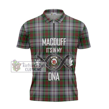 MacDuff Dress Tartan Zipper Polo Shirt with Family Crest DNA In Me Style