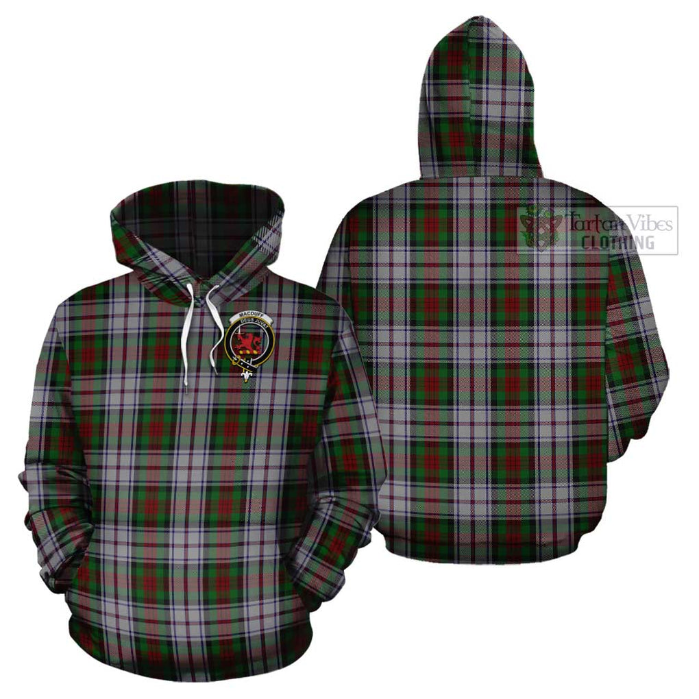 MacDuff Dress Tartan Cotton Hoodie with Family Crest Pullover Hoodie - Tartan Vibes Clothing