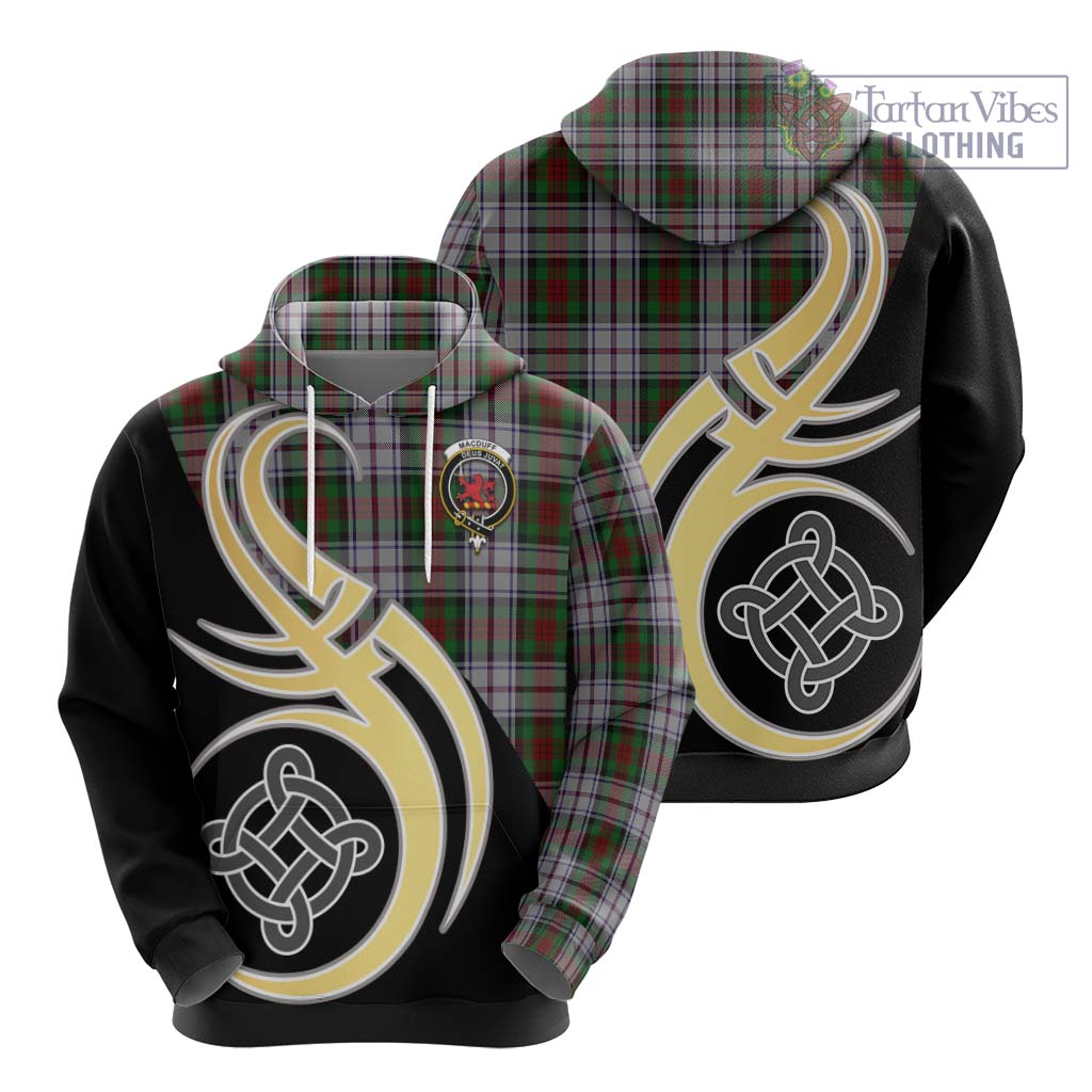 Tartan Vibes Clothing MacDuff Dress Tartan Hoodie with Family Crest and Celtic Symbol Style