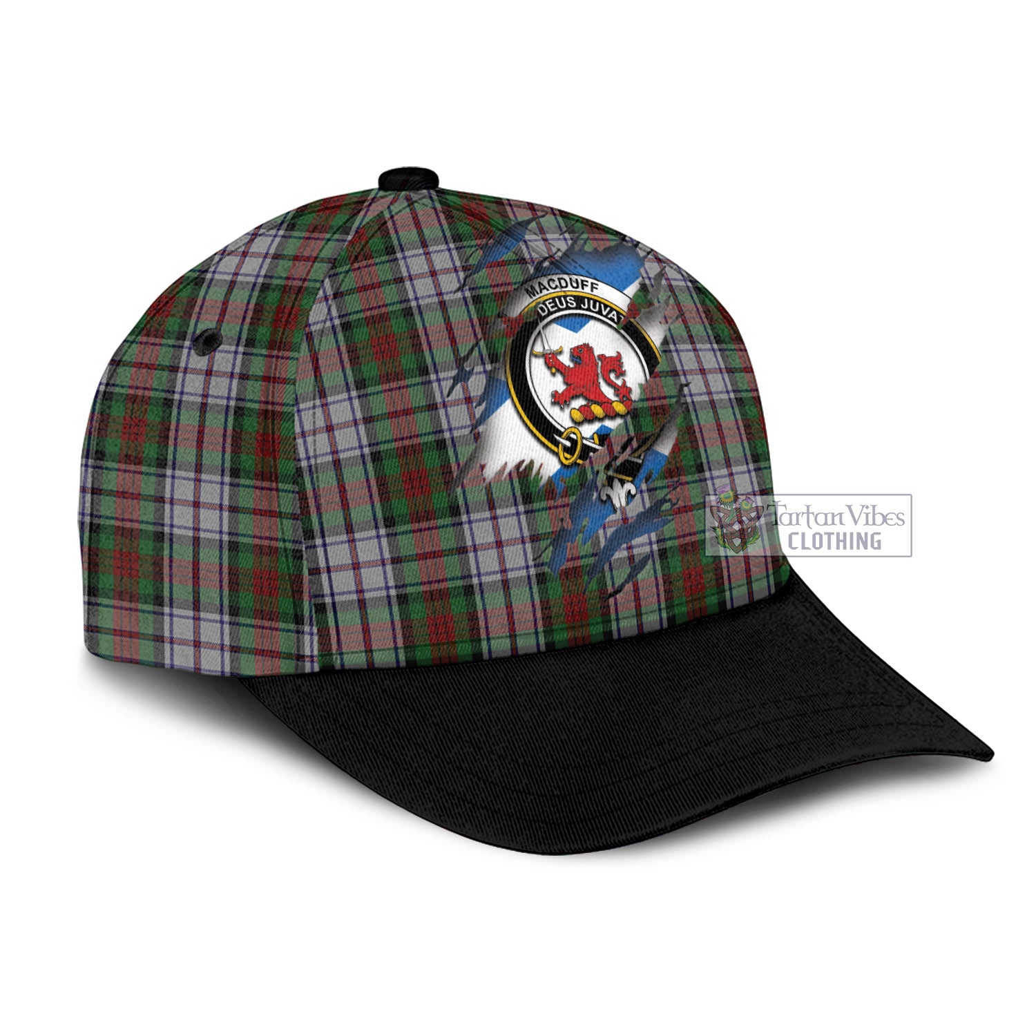 Tartan Vibes Clothing MacDuff Dress Tartan Classic Cap with Family Crest In Me Style