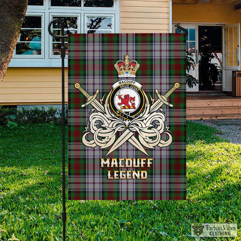 Tartan Vibes Clothing MacDuff Dress Tartan Flag with Clan Crest and the Golden Sword of Courageous Legacy