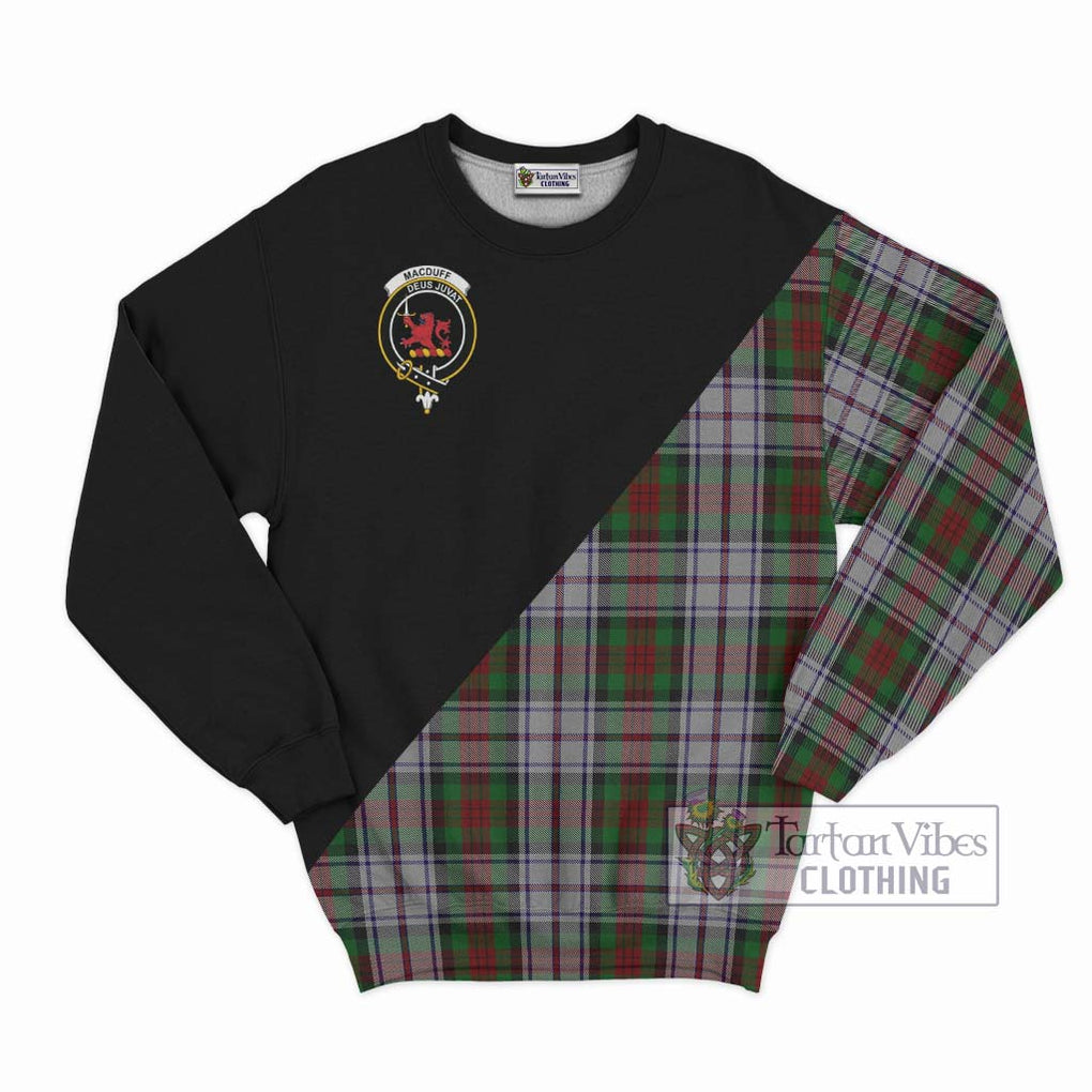 MacDuff Dress Tartan Sweatshirt with Family Crest and Military Logo Style - Tartanvibesclothing Shop