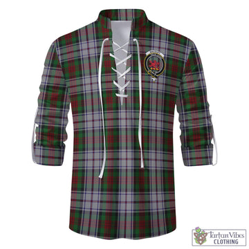 MacDuff Dress Tartan Men's Scottish Traditional Jacobite Ghillie Kilt Shirt with Family Crest