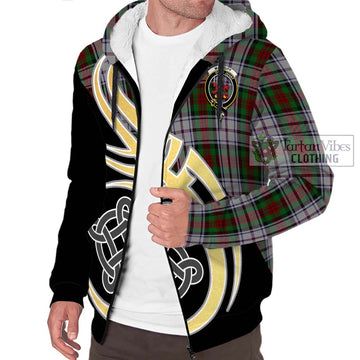 MacDuff Dress Tartan Sherpa Hoodie with Family Crest and Celtic Symbol Style