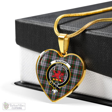 MacDuff Dress Tartan Heart Necklace with Family Crest