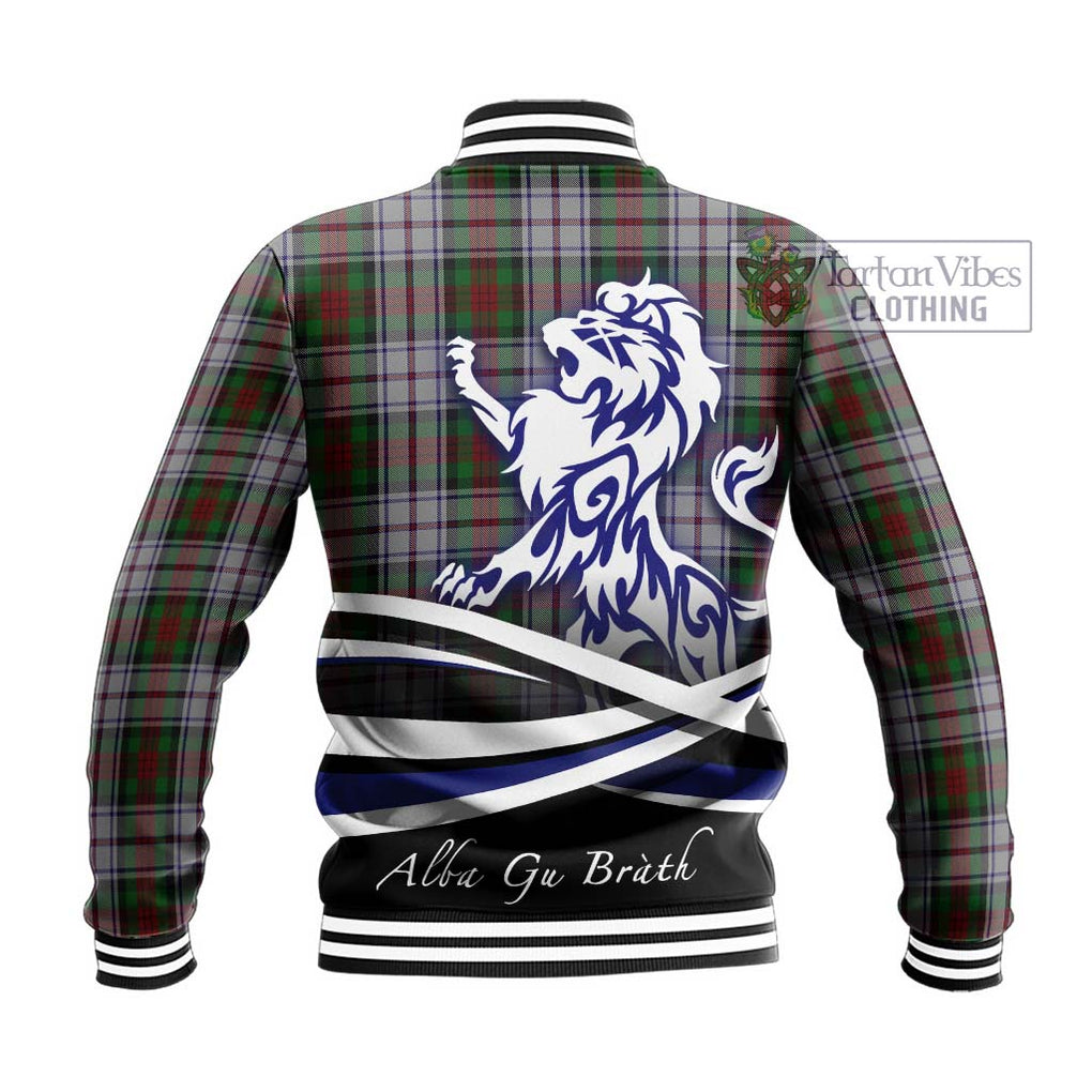 MacDuff Dress Tartan Baseball Jacket with Alba Gu Brath Regal Lion Emblem - Tartanvibesclothing Shop