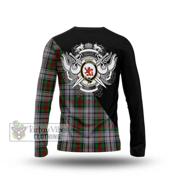 MacDuff Dress Tartan Long Sleeve T-Shirt with Family Crest and Military Logo Style