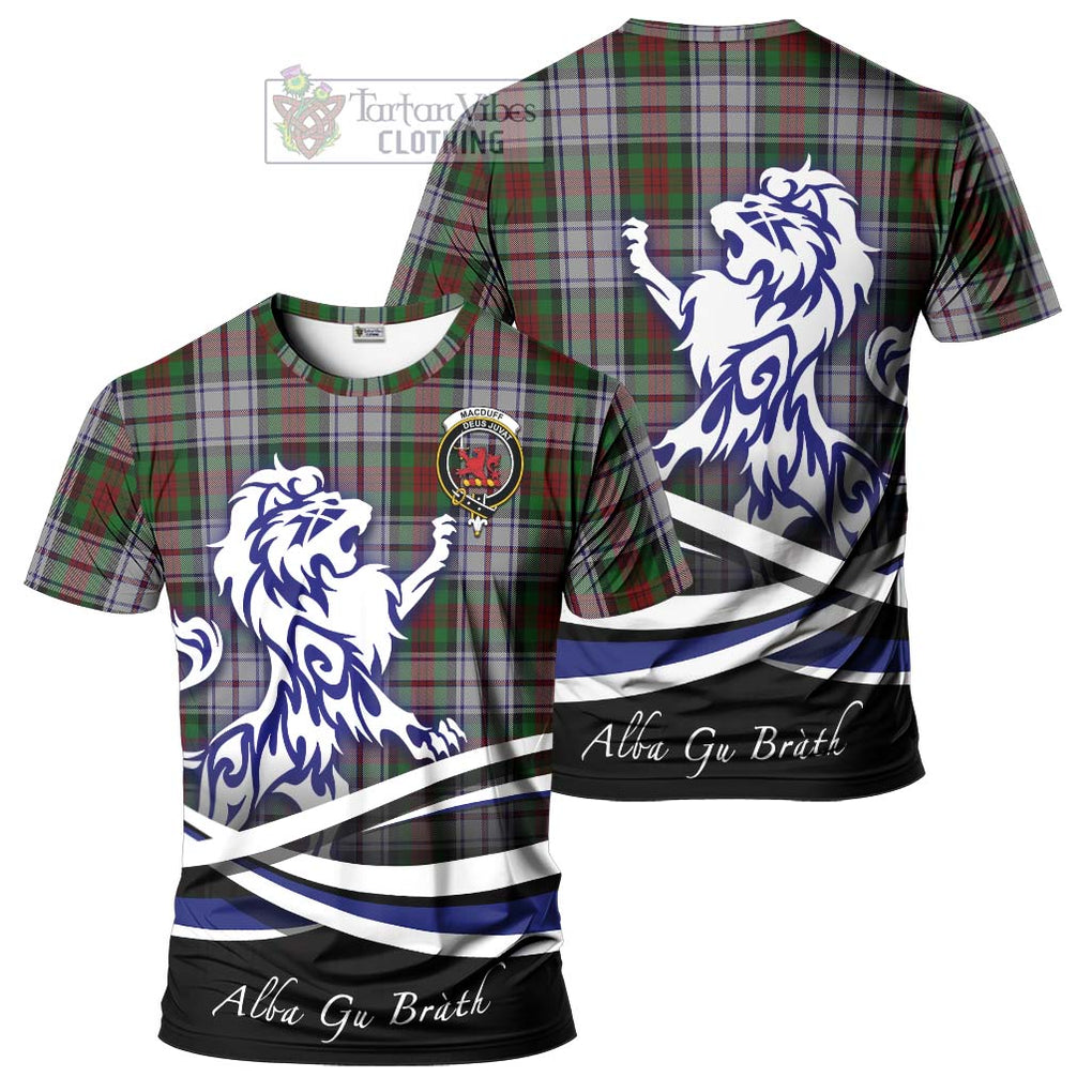 Tartan Vibes Clothing MacDuff Dress Tartan Cotton T-shirt with Alba Gu Brath Regal Lion Emblem