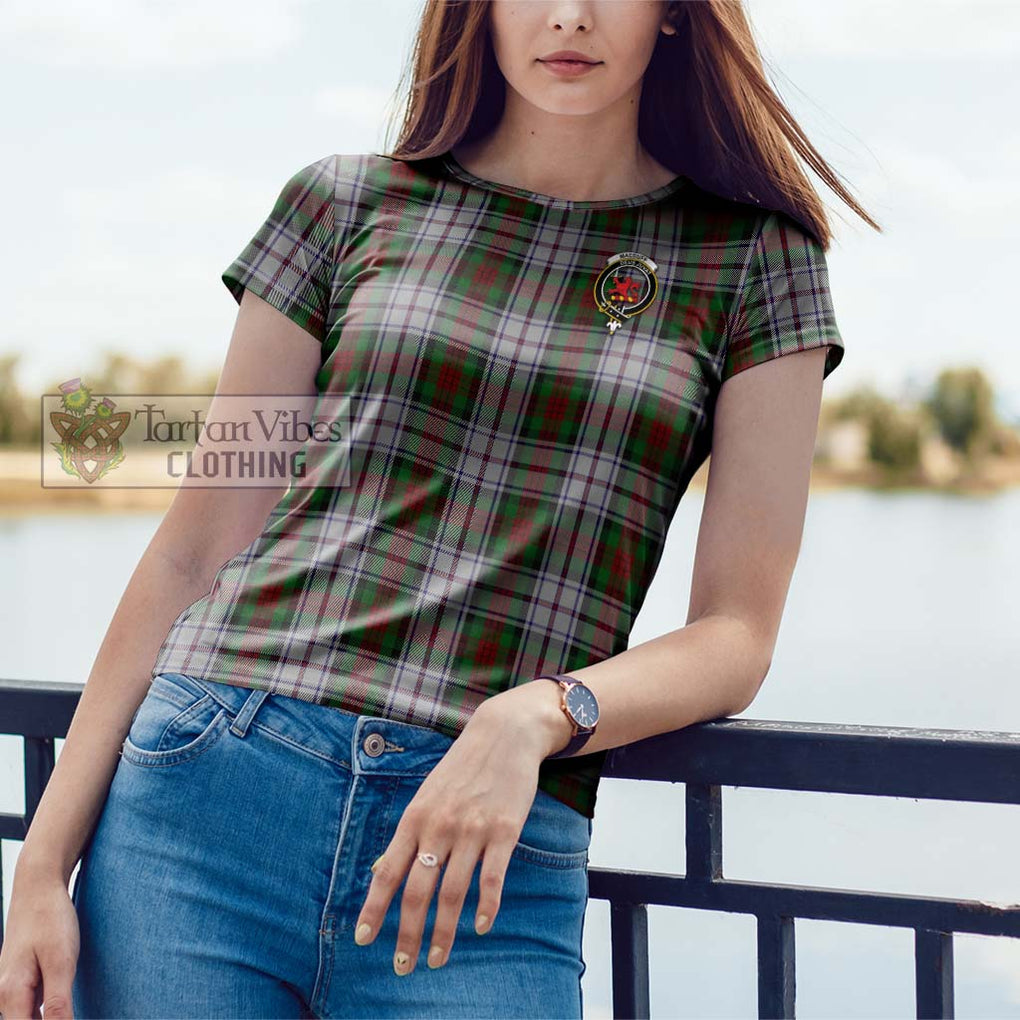 MacDuff Dress Tartan Cotton T-Shirt with Family Crest Women's Shirt - Tartanvibesclothing Shop