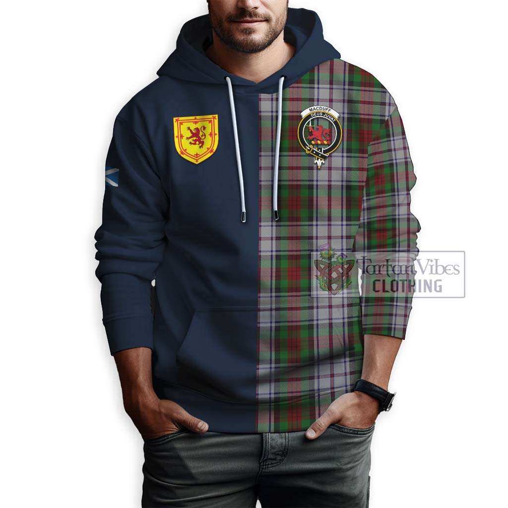 Tartan Vibes Clothing MacDuff Dress Tartan Hoodie with Scottish Lion Royal Arm Half Style