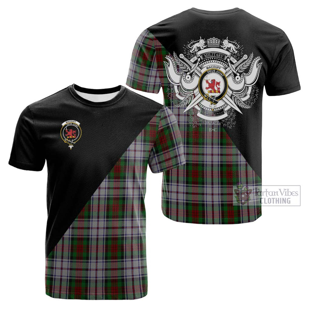 Tartan Vibes Clothing MacDuff Dress Tartan Cotton T-shirt with Family Crest and Military Logo Style