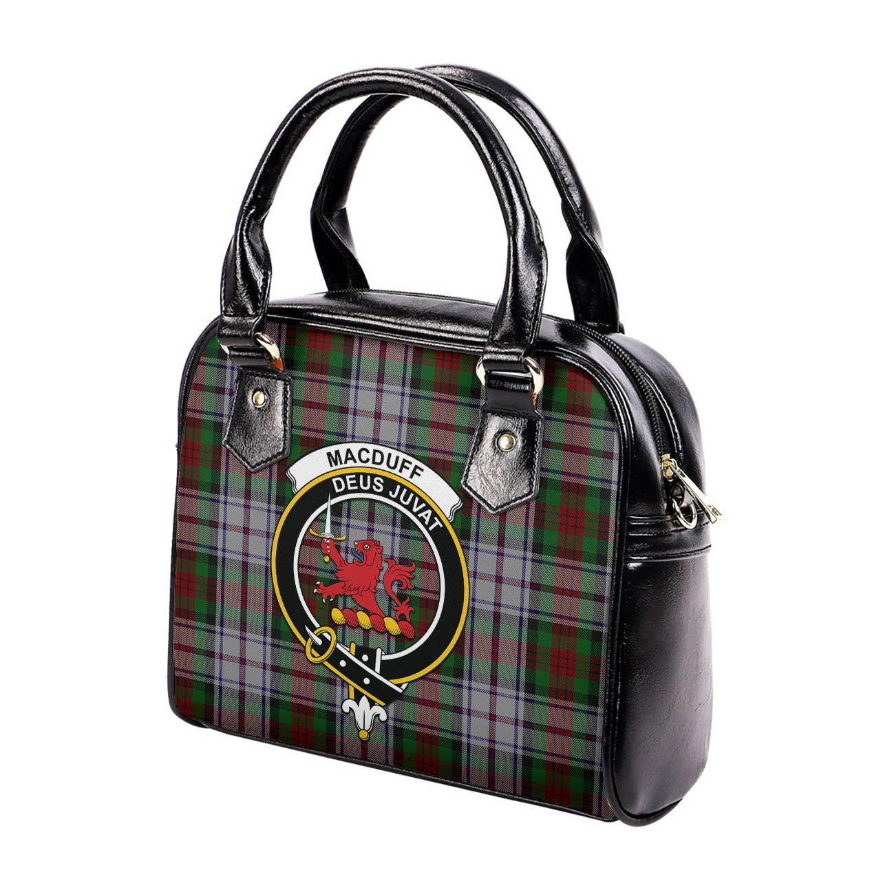 MacDuff Dress Tartan Shoulder Handbags with Family Crest - Tartanvibesclothing