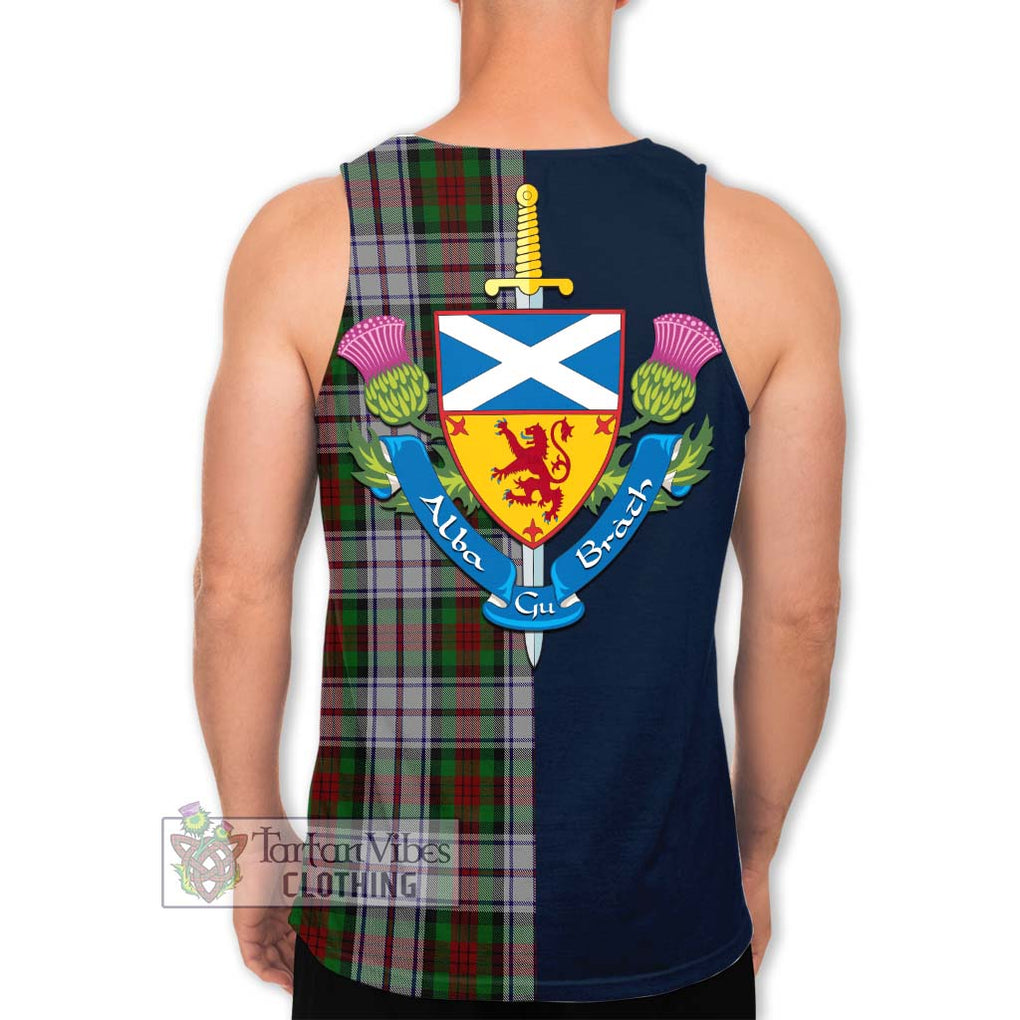 Tartan Vibes Clothing MacDuff Dress Tartan Men's Tank Top with Scottish Lion Royal Arm Half Style