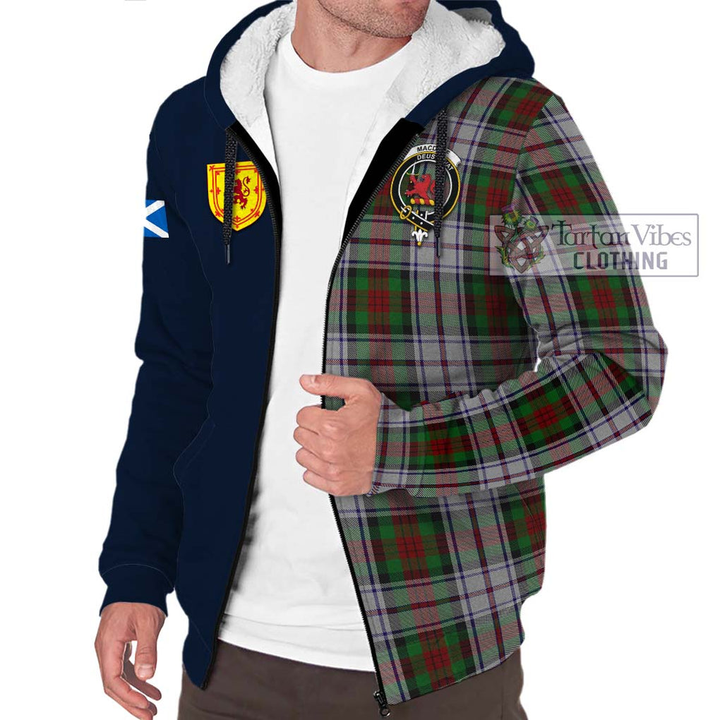 Tartan Vibes Clothing MacDuff Dress Tartan Sherpa Hoodie with Scottish Lion Royal Arm Half Style