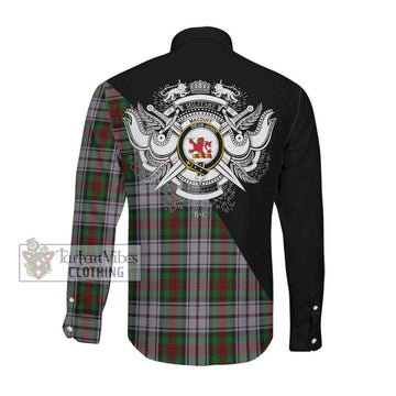 MacDuff Dress Tartan Long Sleeve Button Shirt with Family Crest and Military Logo Style