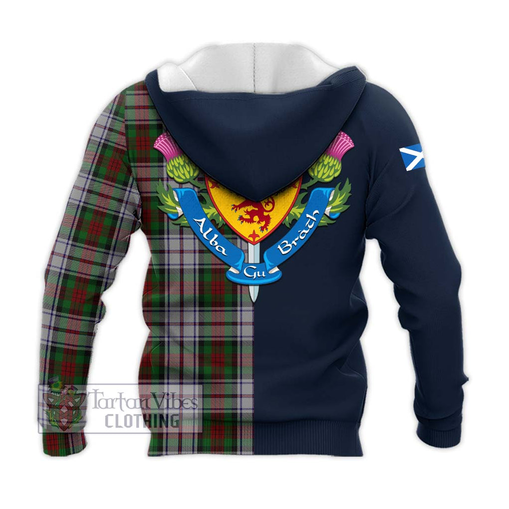 Tartan Vibes Clothing MacDuff Dress Tartan Knitted Hoodie with Scottish Lion Royal Arm Half Style