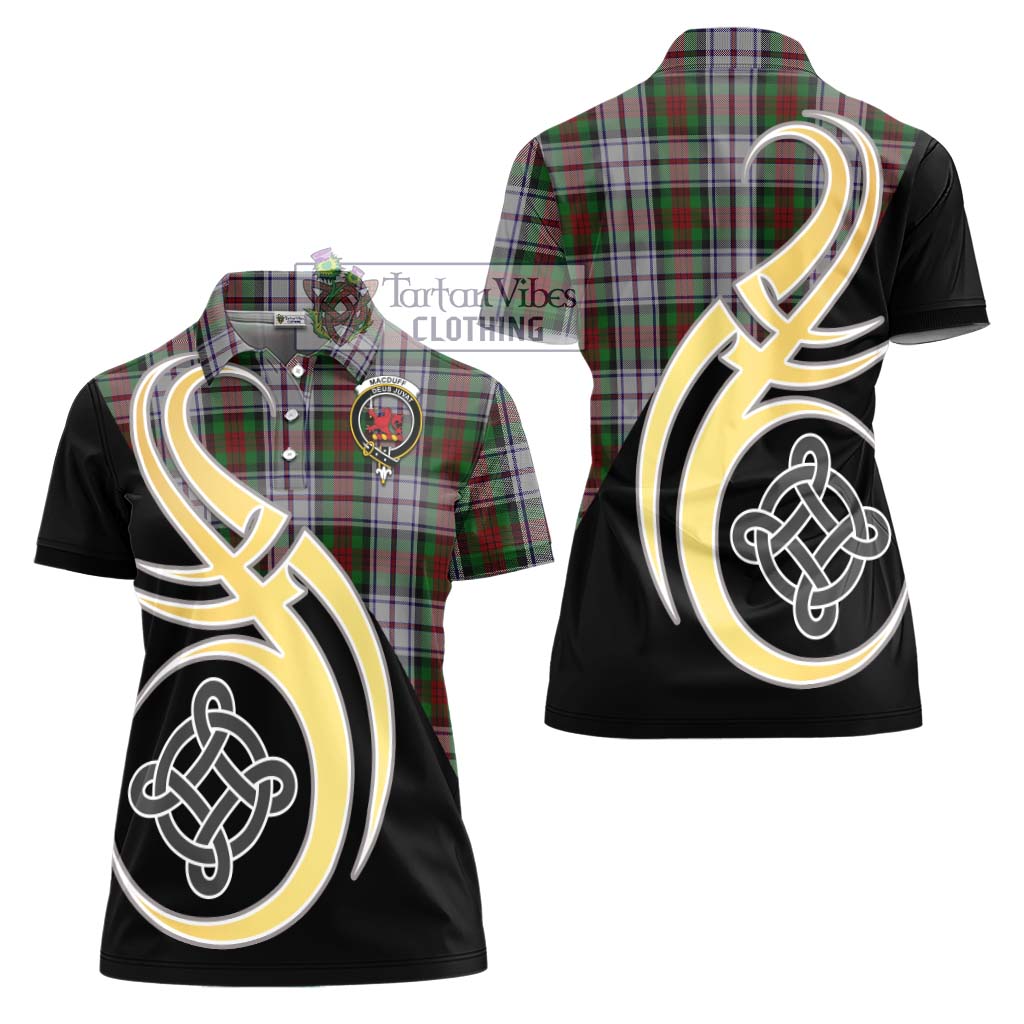 MacDuff Dress Tartan Women's Polo Shirt with Family Crest and Celtic Symbol Style - Tartan Vibes Clothing