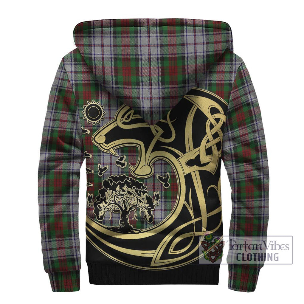 MacDuff Dress Tartan Sherpa Hoodie with Family Crest Celtic Wolf Style - Tartan Vibes Clothing