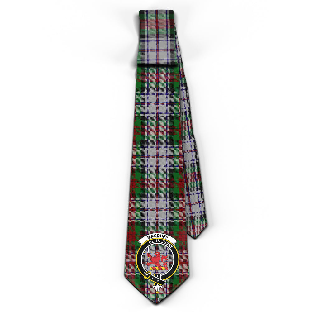 MacDuff Dress Tartan Classic Necktie with Family Crest - Tartan Vibes Clothing