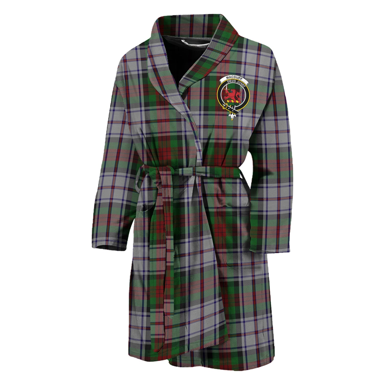 MacDuff Dress Tartan Bathrobe with Family Crest Unisex M - Tartan Vibes Clothing