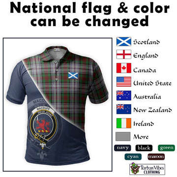 MacDuff Dress Tartan Polo Shirt with Personalised National Flag and Family Crest Half Style