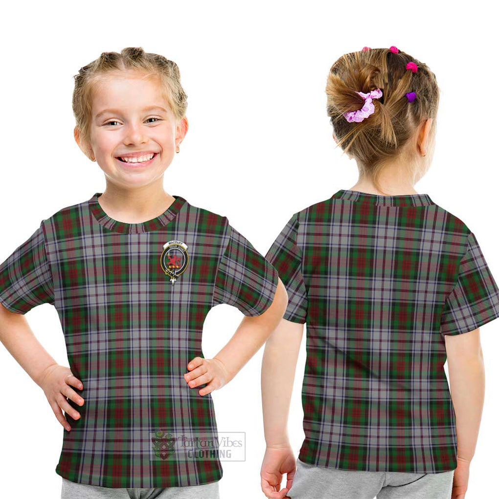 MacDuff Dress Tartan Kid T-Shirt with Family Crest - Tartanvibesclothing Shop