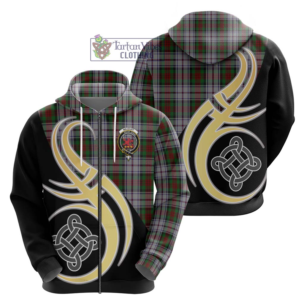 Tartan Vibes Clothing MacDuff Dress Tartan Hoodie with Family Crest and Celtic Symbol Style