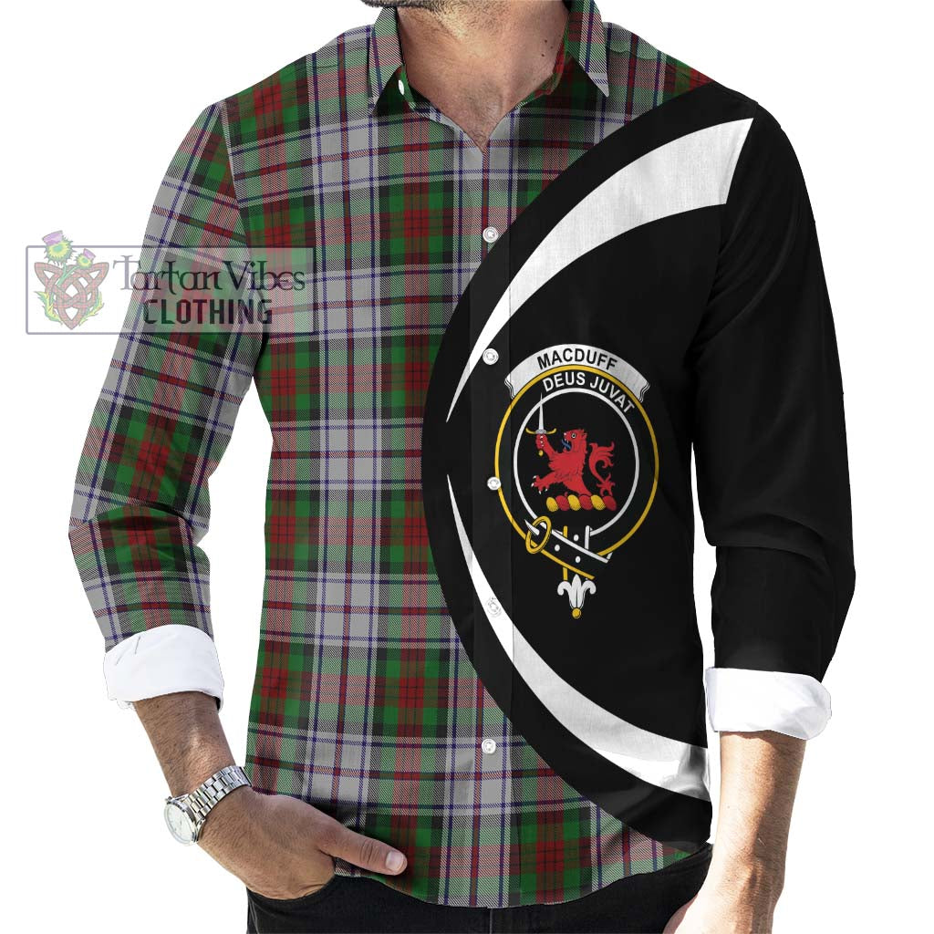 MacDuff Dress Tartan Long Sleeve Button Up with Family Crest Circle Style - Tartan Vibes Clothing