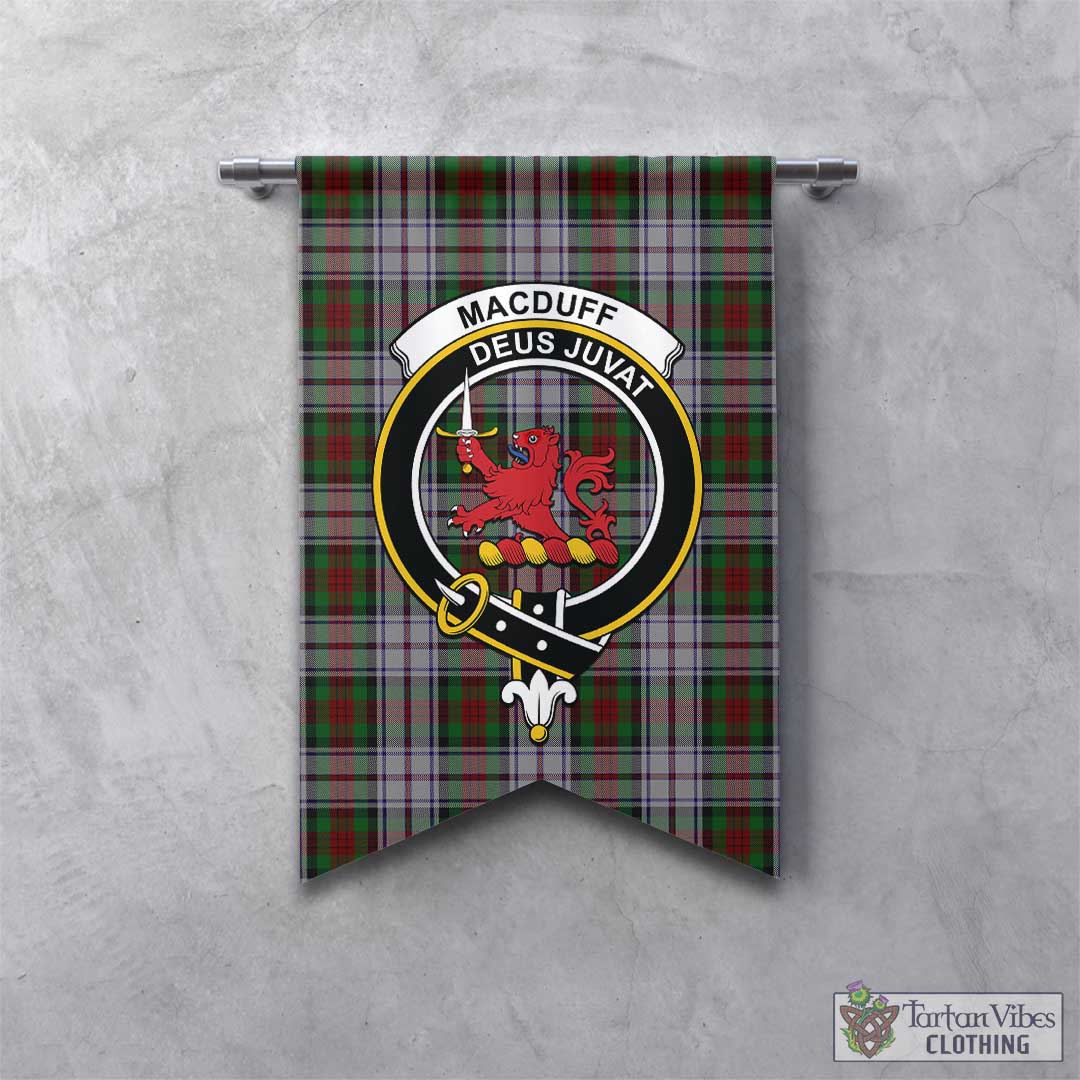 Tartan Vibes Clothing MacDuff Dress Tartan Gonfalon, Tartan Banner with Family Crest