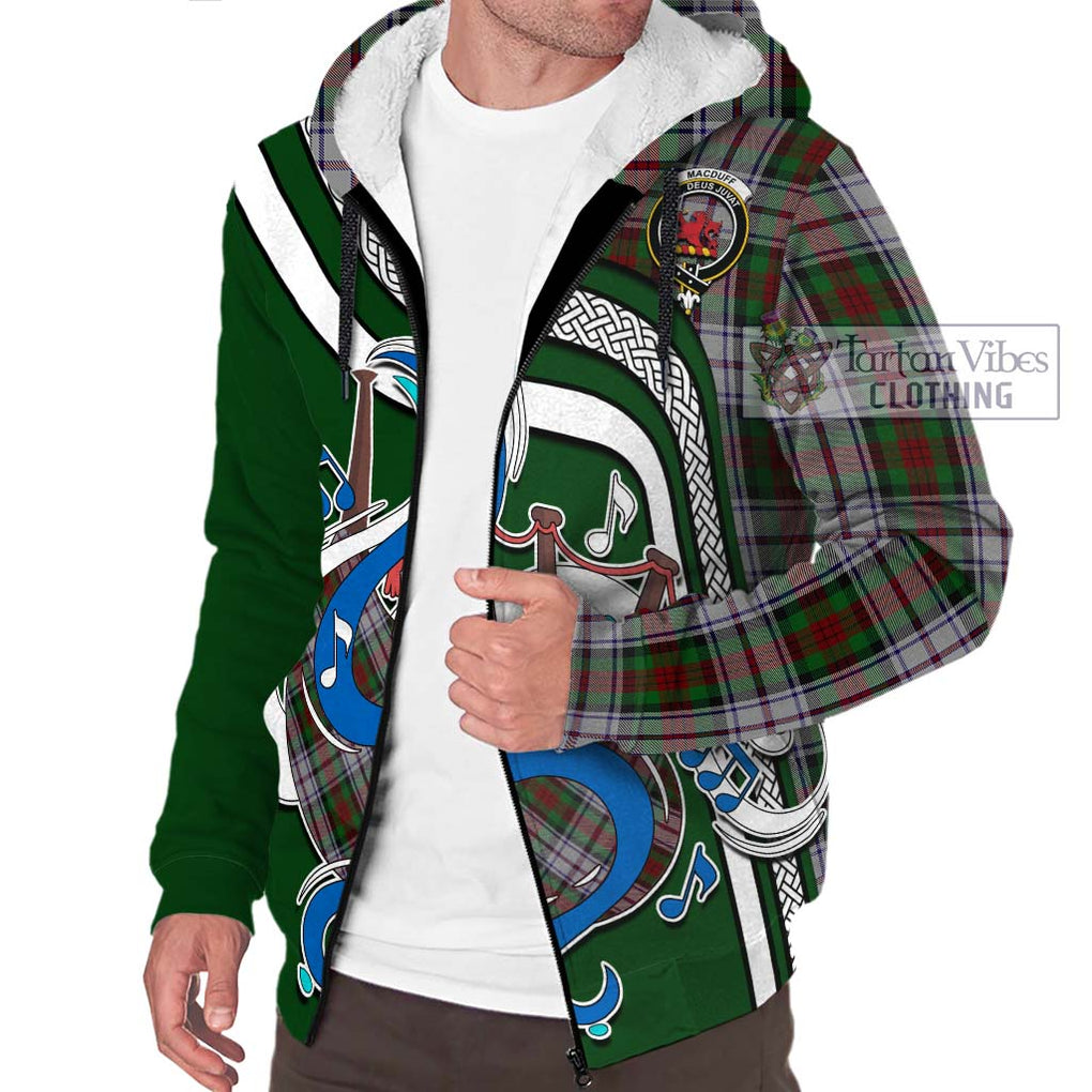 MacDuff Dress Tartan Sherpa Hoodie with Epic Bagpipe Style Unisex - Tartanvibesclothing Shop