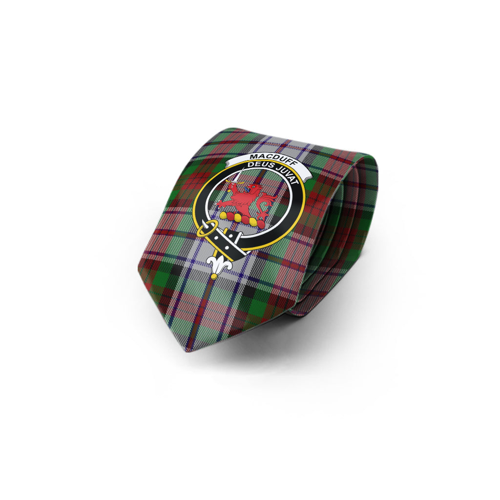 MacDuff Dress Tartan Classic Necktie with Family Crest - Tartan Vibes Clothing