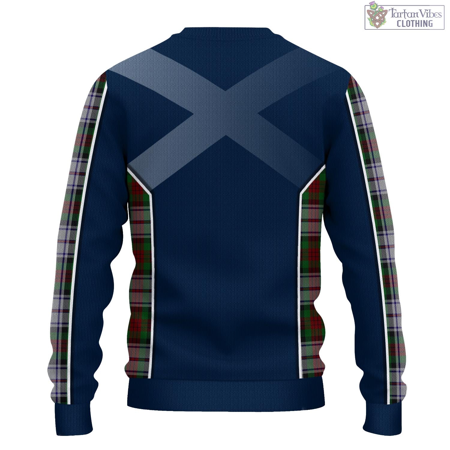 Tartan Vibes Clothing MacDuff Dress Tartan Knitted Sweatshirt with Family Crest and Scottish Thistle Vibes Sport Style