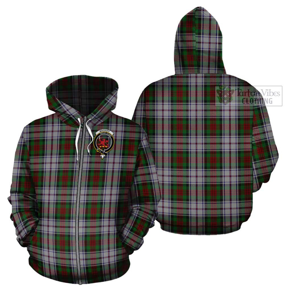 MacDuff Dress Tartan Cotton Hoodie with Family Crest Zip Hoodie - Tartan Vibes Clothing