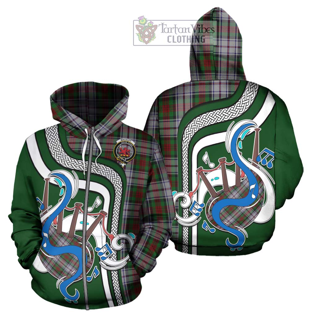 Tartan Vibes Clothing MacDuff Dress Tartan Hoodie with Epic Bagpipe Style